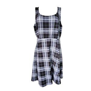 Torrid Dress Womens Plus Size 1X Black Gray Plaid Sleeveless Pullover Stretch
